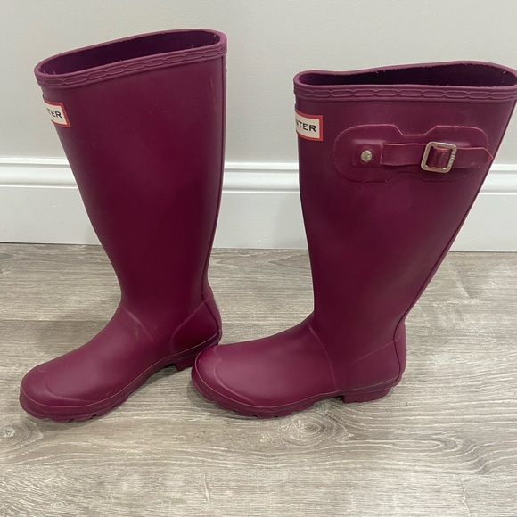 Maroon/purple Hunter rain boots girls - Picture 4 of 6